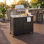 Îlot de cuisine en bois massif 40 po avec évier en acier inoxydable 304 et armoire de rangement - Station de préparation pour barbecue