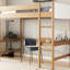 Lit mezzanine simple avec bureau et apparence élégante - aire de repos sécurisée en bois d'hévéa Nuits paisibles