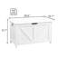 Coffre de rangement de couleur blanche, conception classique, charnières robustes, rangement polyvalent rétro dans la chambre à coucher, rangement, poignée en U, structure, convient au vestibule-130797179
