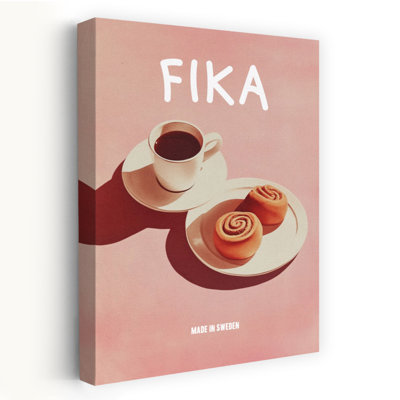 Fika Coffee And Rolls by Andreas Magnusson - Wrapped Canvas Print