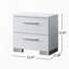 Table de chevet 2 tiroirs en bois, blanc brillant