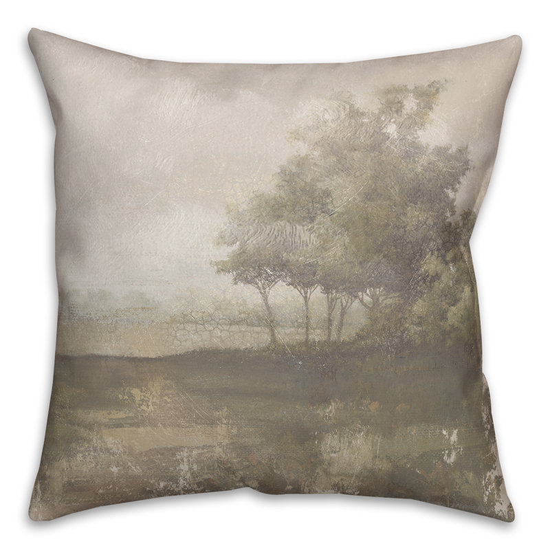 Coussin intérieur / extérieur Vintage Landscape, H 18 po x l 18 po, Carré