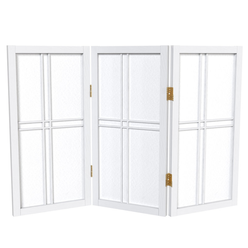 Keitez 24" H Short Folding Screen, White, 3