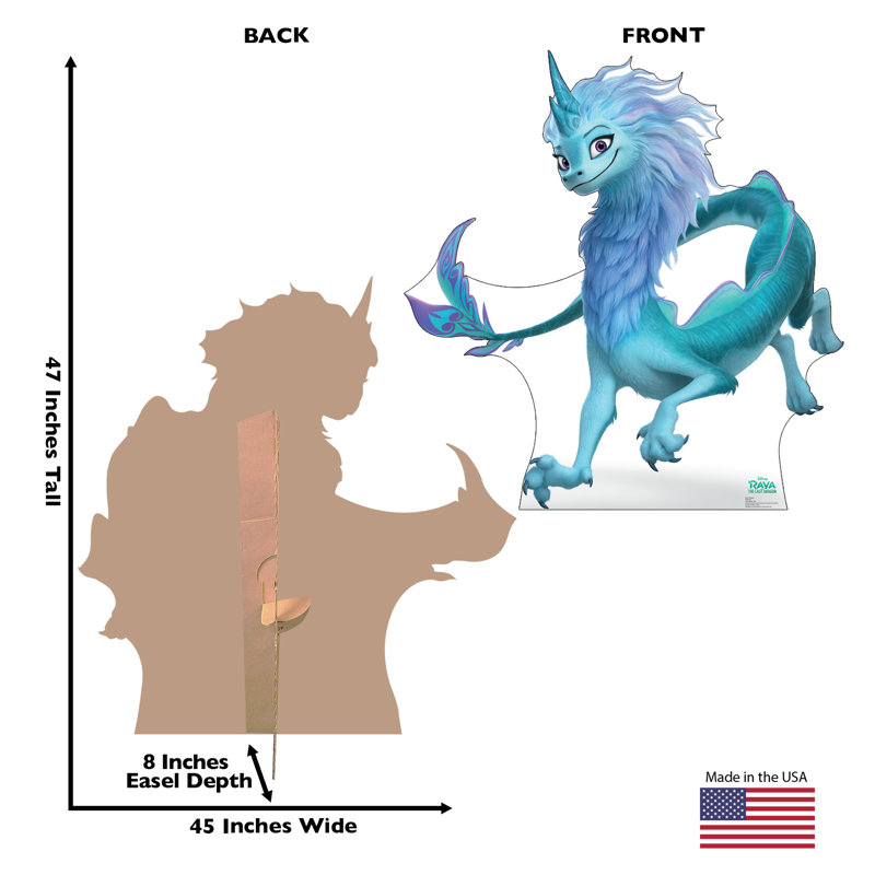 47 x 45 in. Blue Dragon Cardboard Cutout, Disney's Raya