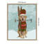 «Yellow Labrador Skiing» par Fab Funky, impression sur toile encadrée