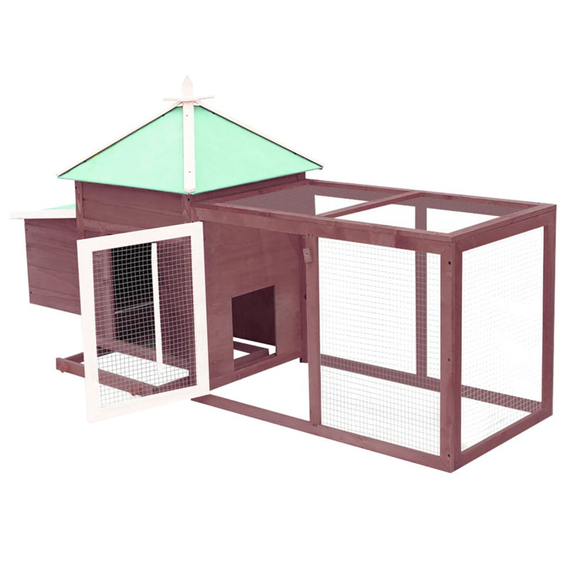 Francisca 13.09m² Chicken Coop with Chicken Run, Mocha