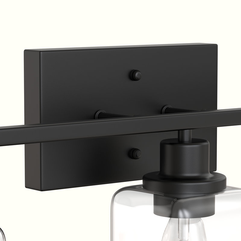 3 - Light Modern Vanity Light For Bathroom, Square Glass Shade