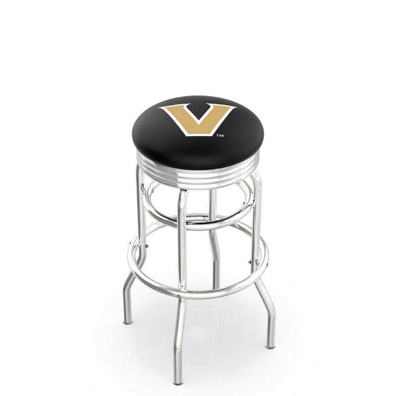Tabouret de bar Logo Series, Tabouret de comptoir (siège d'une hauteur de 25 p, Noir soudé uni, Université Wright State