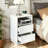 15.7" White Nightstand, P2 Particleboard, Matte Melamine, Beveled Drawer, 2 Drawers (2 Pcs)-869608489