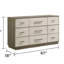 Commode 9 tiroirs Gem Modern Style en bois beige et brun (commode)