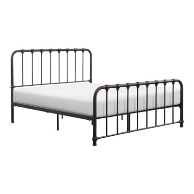 Metal Bed Dark Bronze Platform Bed 1Pc, Bed In A Box