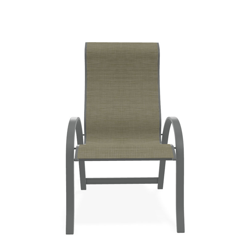Aruba 1 Outdoor Dining Armchair, Textured Graphite, Bristol Taupe Sunbrella®