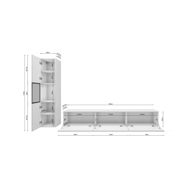 Unfinished Entertainment Centre for TVs up to 78", White