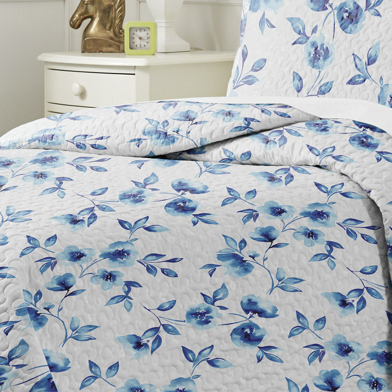 Ensemble de courtepointe en coton et percale 3 pièces Pointehaven, Courtepointe pour lit double/grand et 2 taies déc