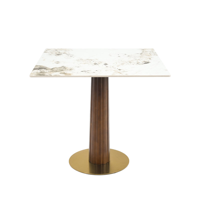 Modern Square Dining Table (Table Only), White/Gray