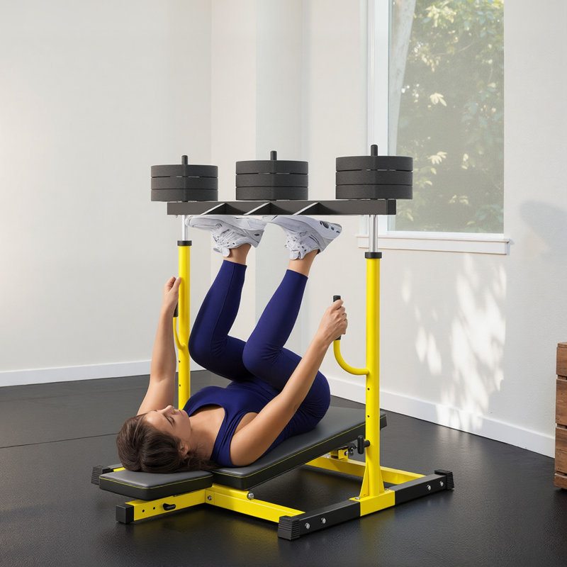 SPORTNOW Vertical Leg Press Machine 300 kg Capacity for Home Gym Yellow