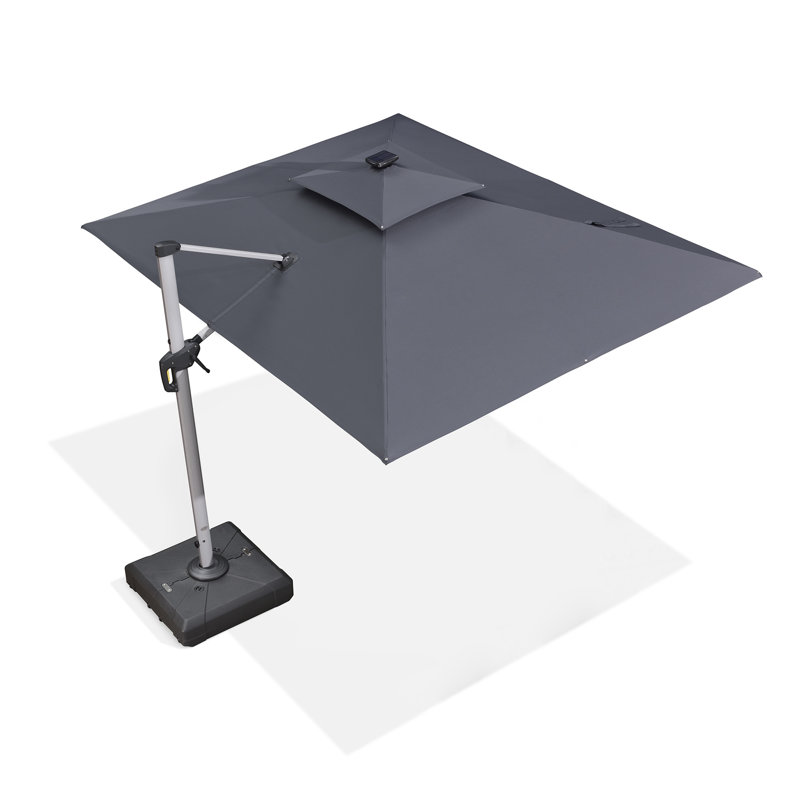274cm X 365cm Rectangular Lighted Cantilever Parasol, Grey
