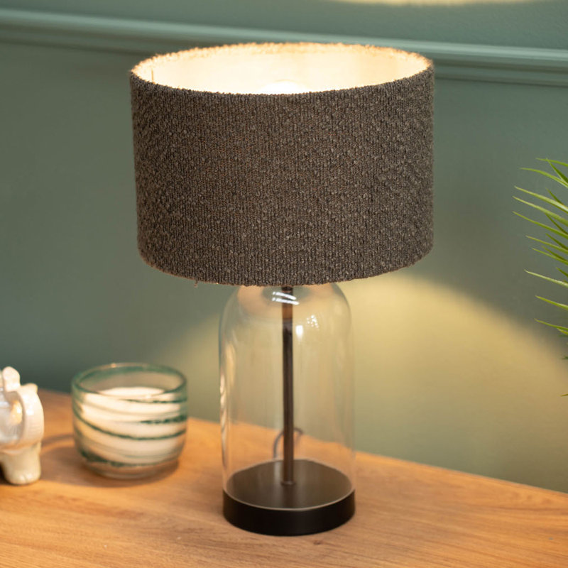 Glass Desk Lamp, Black, Charcoal