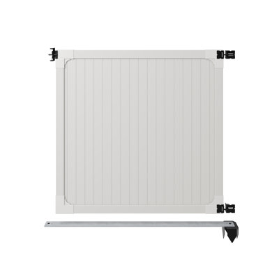 Premium 6 Ft. X 6 Ft. White Vinyl Privacy Gate W/ Hardware