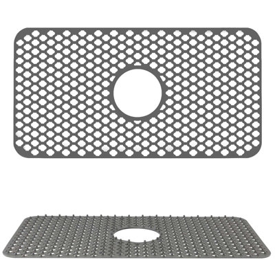 Heat Resistant and Easy to Clean Silicone Sink Mat with Center Drain