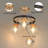  3-Light Glass Globe Semi Flush Mount