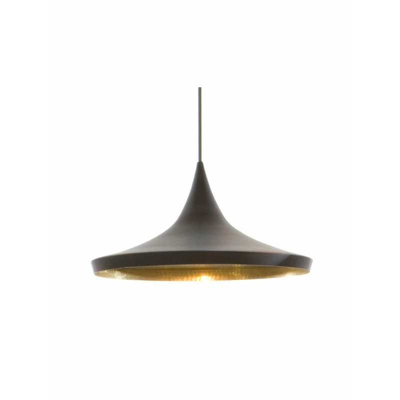 Luminaire suspendu conique à 1 lumière Barrientos, H 8 po x l 14 po x P 14 po