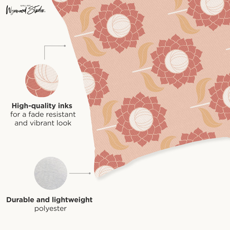 Housse de coussin floral en polyester