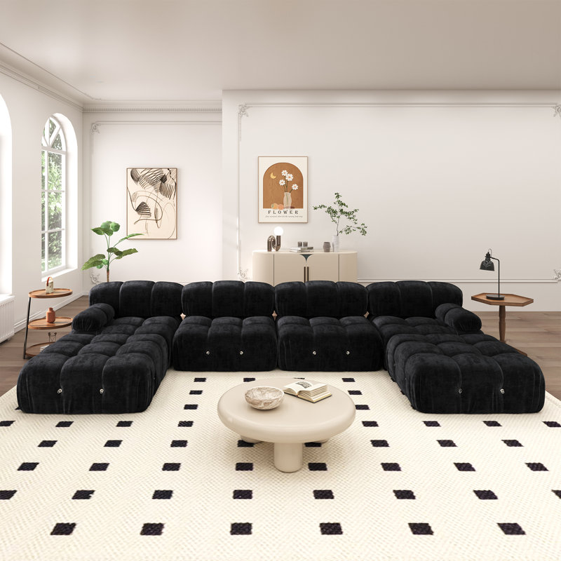 Canapé et canapé modulaire Regana Boneless, Noir