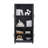 Cabbar Bookcase with Adjustable Shelves and Tempered Glass Doors (Set of 3)-1171226703