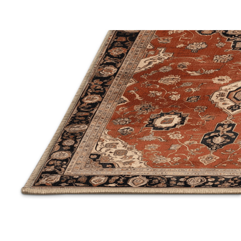 Tapis brun lavable à la machine, Rectangulaire 8 pi x 12 pi