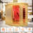 SMARTMAK Wifi Control Infrared Sauna Room with Recliner, One Person Infrared Sauna Home, 220V，2300W, 4 Heating Tubes, 4 Carbon Crystal Heating Panel, Bluetooth Speakers, 7 Color Light, Oxygen Bar