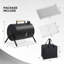 16,53 po Barbecue portatif à double face au charbon noir avec sac de transport