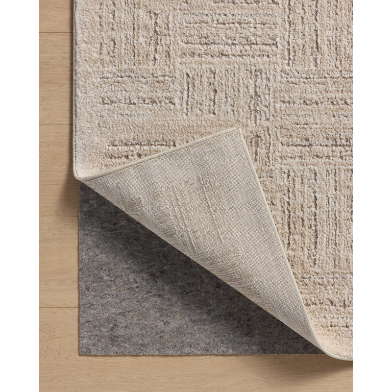 Amber Lewis Ivory Taupe Abstract Wool Area Rug 7'10" x 10'