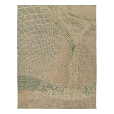 Distressed Homage Hand Knotted Wool Abstract Area Rug