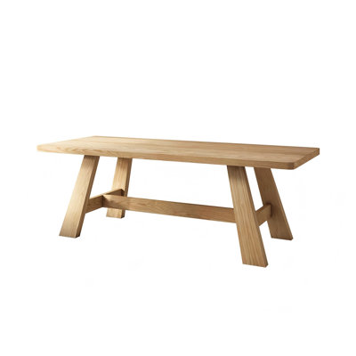 78.74"Modern minimalist natural-color rectangular conference table