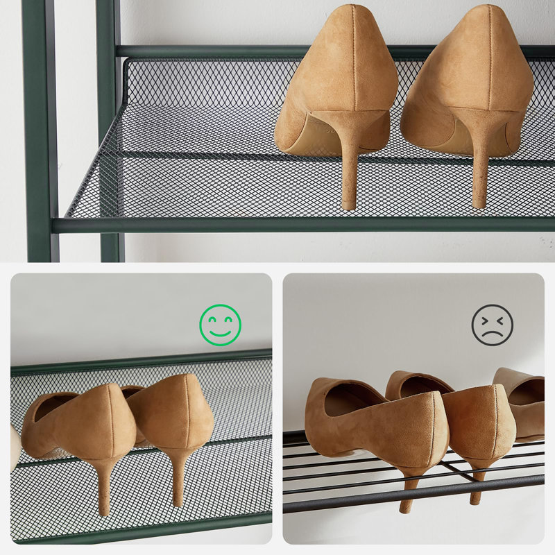 Range-chaussures en métal à 12 niveaux, avec tablettes réglables plates ou en angle, ensemble de 2 tablettes empilables à 6 niveaux