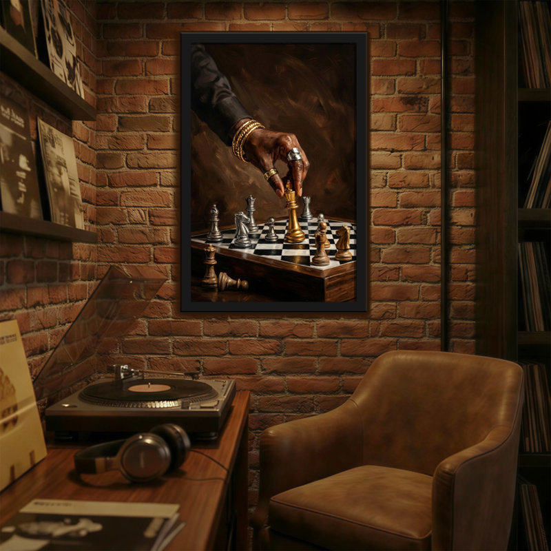 «Abstract Hand Chess Game», reproduction d'art sur toile, H 36 po x l 24 po