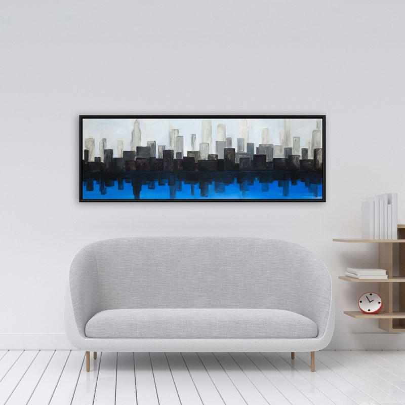 Blue City Canvas | Modern Bedroom Wall Art | Home Decor