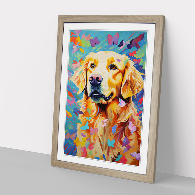 Golden Retriever Contemporary - Framed Print