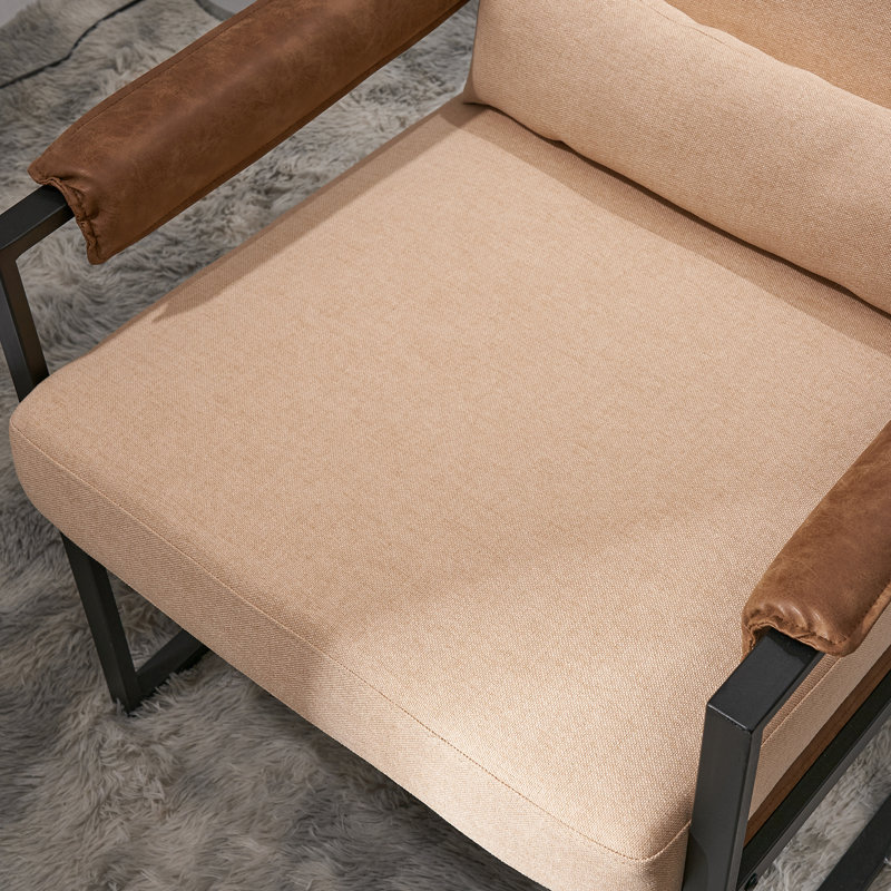 Fauteuil l 24,8 po Riner, Mélange de lin beige