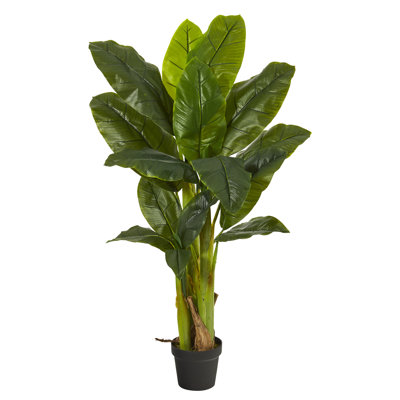 Feuille de bananier artificielle 48 po dans un pot de poche