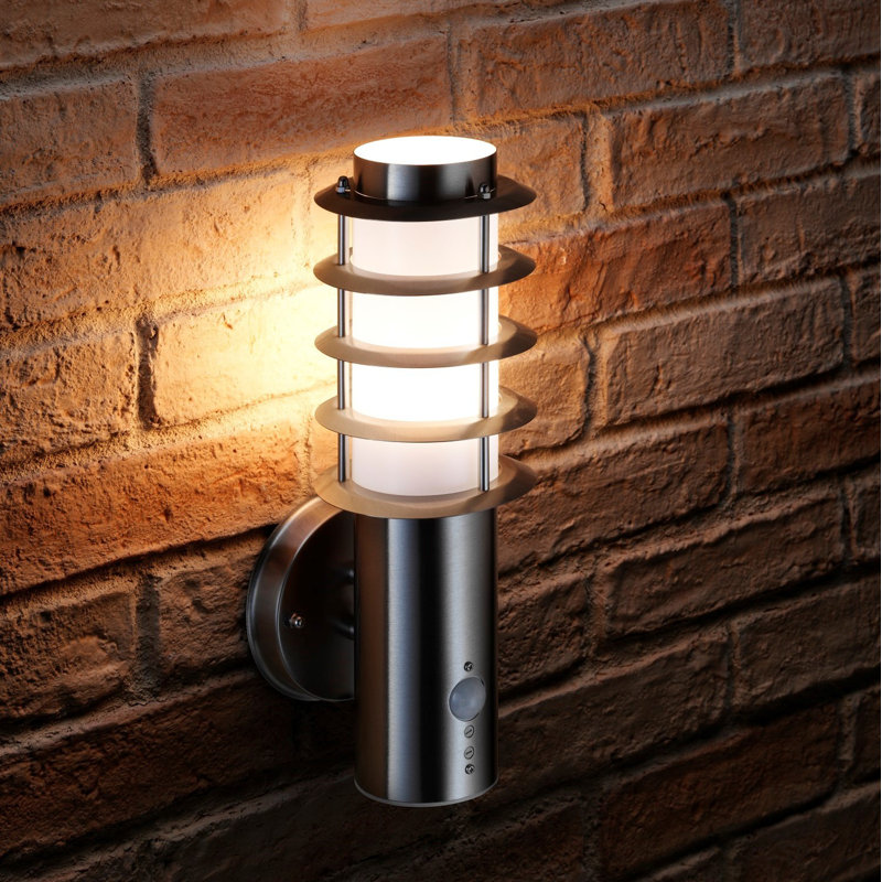 Garwood Stainless Steel 83.82cm H Outdoor Armed Sconce