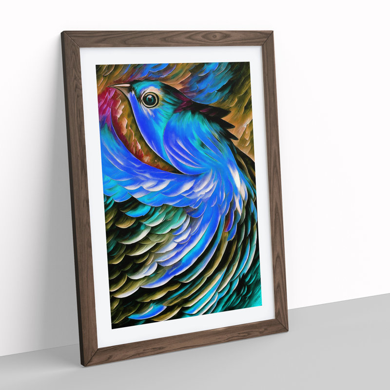 Portrait Of A Bird No.1 - Wall Art, 66cm H x 48cm W, Walnut Framed