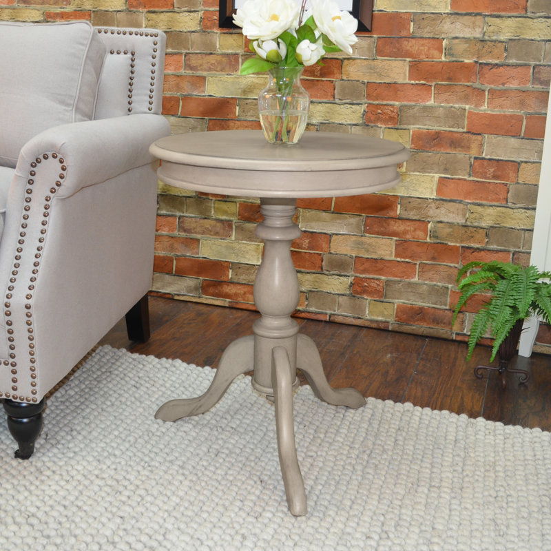 Table de bout à piédestal, Gris patiné