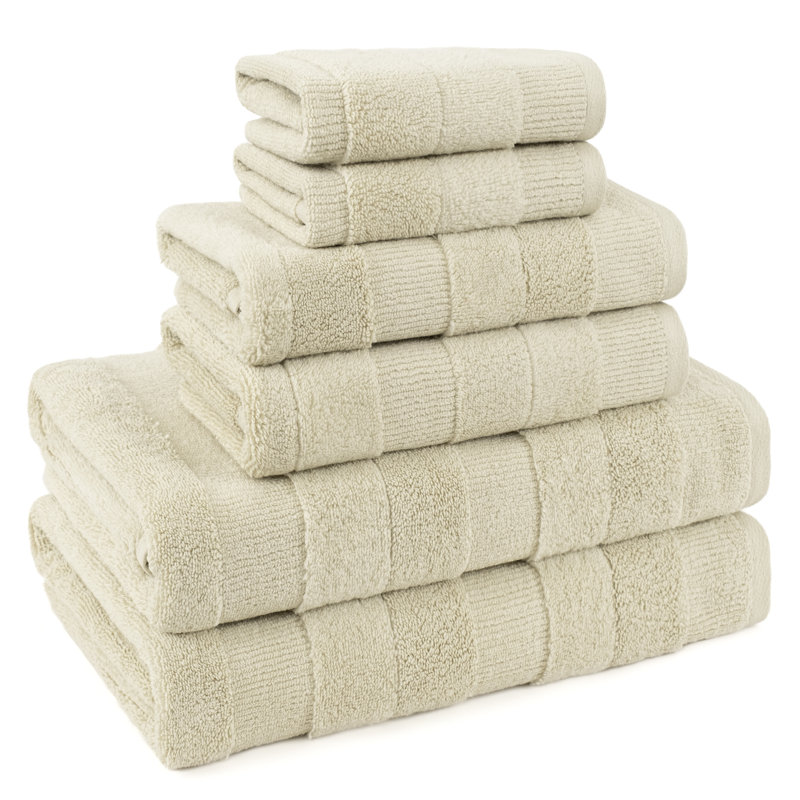 Ensemble de serviettes de bain luxueuses 100% coton 6 pièces, Beige