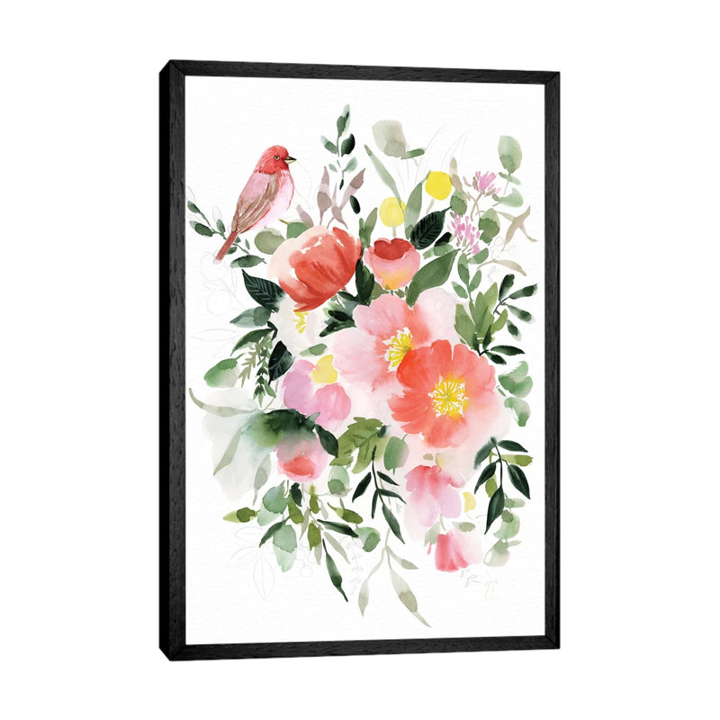 Happy Life III by Stephanie Ryan - Painting on Canvas, 101.6cm H x 66.04cm W x 3.81cm D, Black Floater Framed