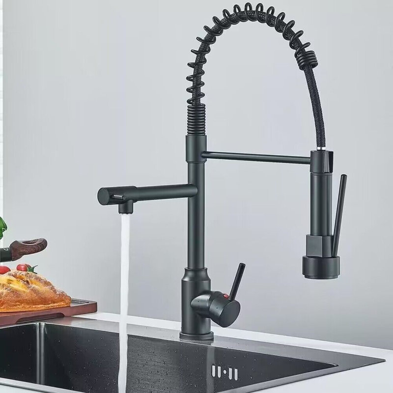 AlenArtWater Faucet Pull Down Kitchen Faucet, Black