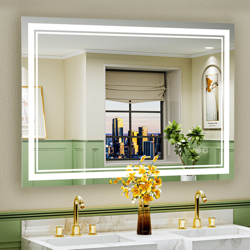 Jayce LED Vanity Mirror with Memory Function, 3 Color Temperatures & Dimmable Light, Anti-fog Tempered Glass ETL Listed Mirror