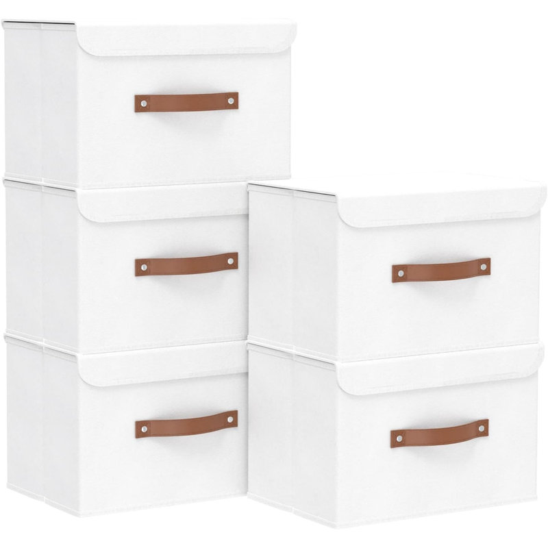 Brayden Studio Bin, 25cm H x 38cm W x 25cm D, White