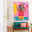Fleurs sur pot de soupe sur toile-1086166791